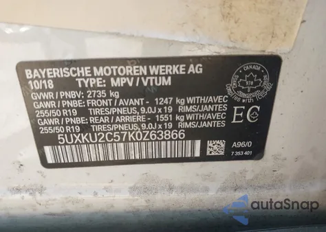 2019 BMW X6 xDrive35I z USA, uszkodzony, nr VIN 5UXKU2C57K0Z63866